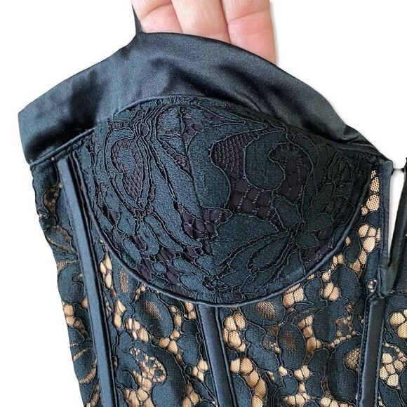 Cami NYC Anne Corded Lace Bodysuit Black bustier boned top corset Revolve 4 - Picture 8 of 11